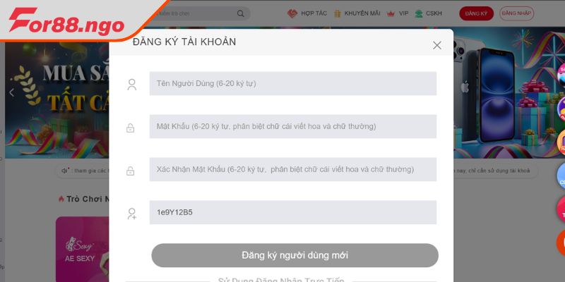Hướng dẫn chi tiết cách đăng ký For88